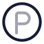 Parkingareacircle icon with twotone rounded style