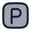 Parkingareasquare icon with duotone rounded style