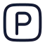 Parkingareasquare icon with stroke rounded style