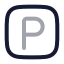 Parkingareasquare icon with twotone rounded style