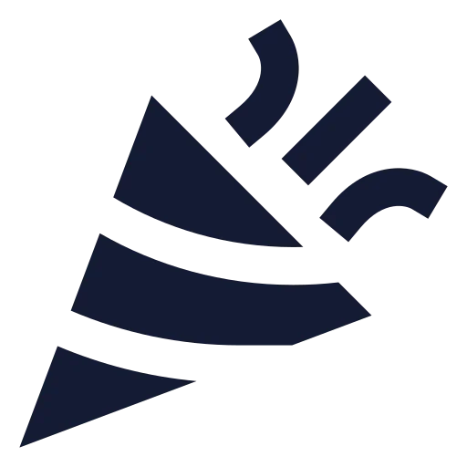 Party Popper Icon in Solid Sharp style