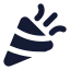 Partypopper icon with solid standard style