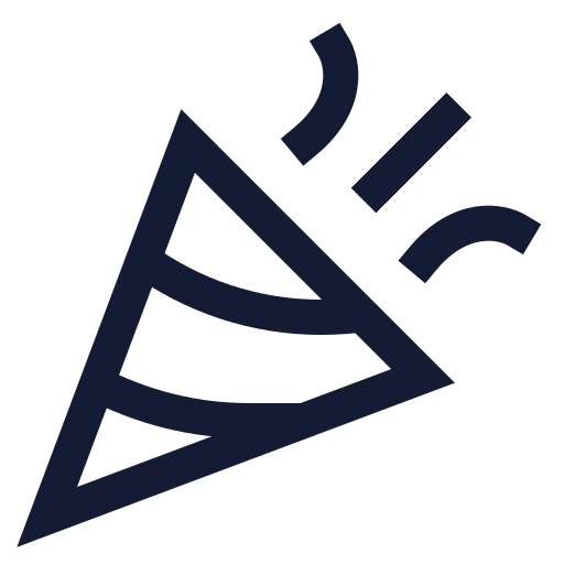 Party Popper Icon in Stroke Sharp style