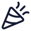 Partypopper icon with stroke standard style