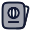 Passport icon with duotone rounded style