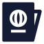 Passport icon with solid sharp style