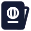 Passport icon with solid standard style