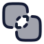 Pathfinderexclude icon with duotone rounded style