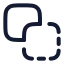 Pathfinderminusfront icon with stroke rounded style