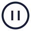 Pausecircle icon with stroke sharp style