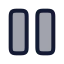 Pause icon with duotone rounded style