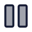 Pause icon with duotone standard style