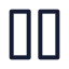 Pause icon with stroke sharp style