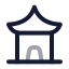 Pavilon icon with twotone rounded style