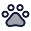 Pawprint icon with duotone rounded style