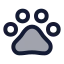 Pawprint icon with duotone standard style