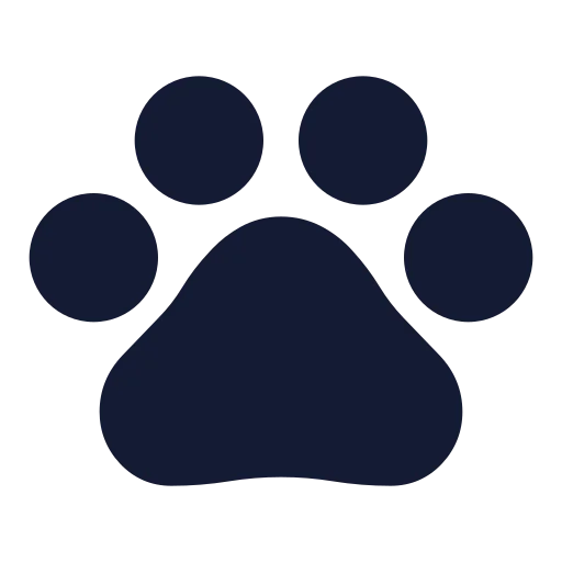 Paw Print Icon in Solid Rounded style