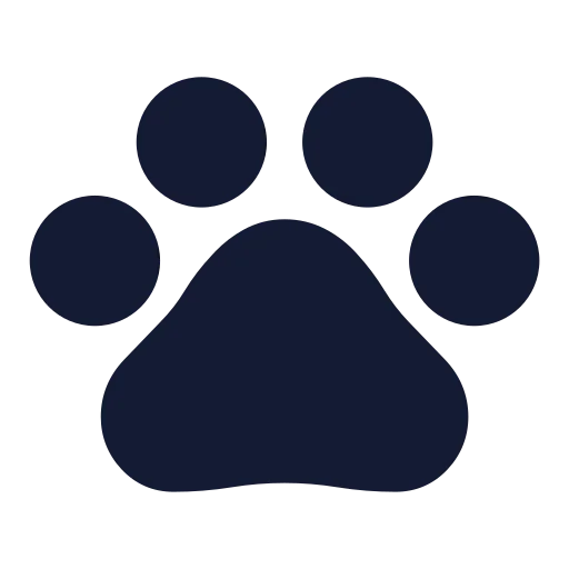 Paw Print Icon in Solid Sharp style