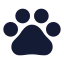 Pawprint icon with solid sharp style