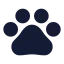 Pawprint icon with solid standard style
