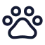 Pawprint icon with stroke rounded style