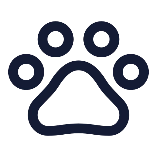Paw Print Icon in Stroke Sharp style