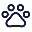 Pawprint icon with stroke sharp style