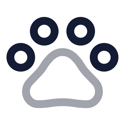 Paw Print Icon in Twotone Rounded style
