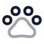 Pawprint icon with twotone rounded style