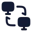 Peertopeer icon with solid rounded style