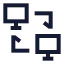 Peertopeer icon with stroke sharp style