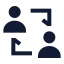 Peertopeer icon with solid sharp style