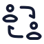 Peertopeer icon with stroke rounded style