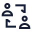 Peertopeer icon with stroke sharp style