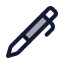 Pen icon with duotone rounded style