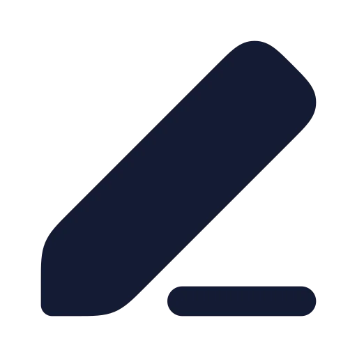 Pen Line Icon in Solid Rounded style