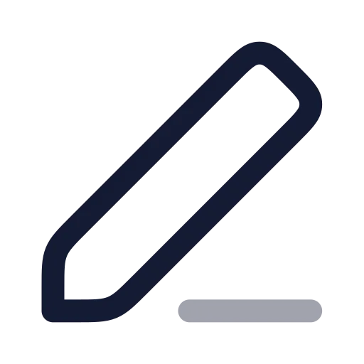 Pen Line Icon in Twotone Rounded style