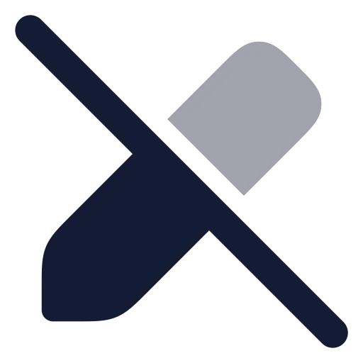 Pen Off Icon in Bulk Rounded style