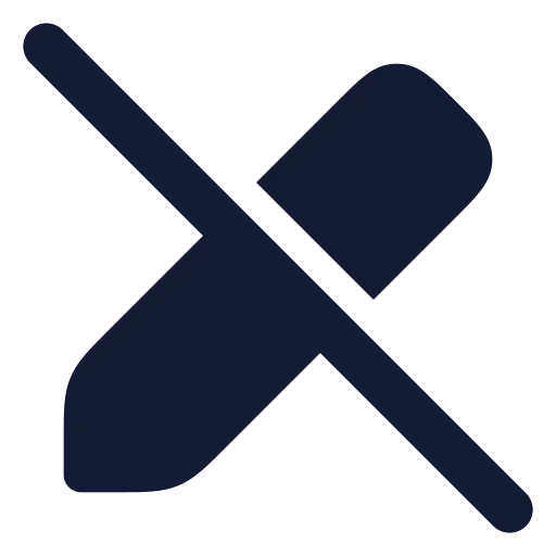 Pen Off Icon in Solid Rounded style