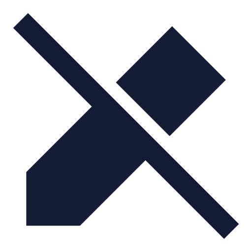 Pen Off Icon in Solid Sharp style
