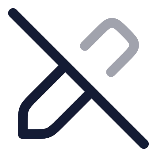 Pen Off Icon in Twotone Rounded style