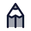 Pencil icon with duotone standard style