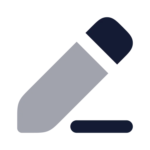 Pencil Line Icon in Bulk Rounded style