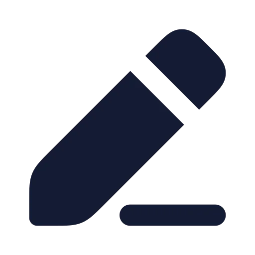 Pencil Line Icon in Solid Rounded style