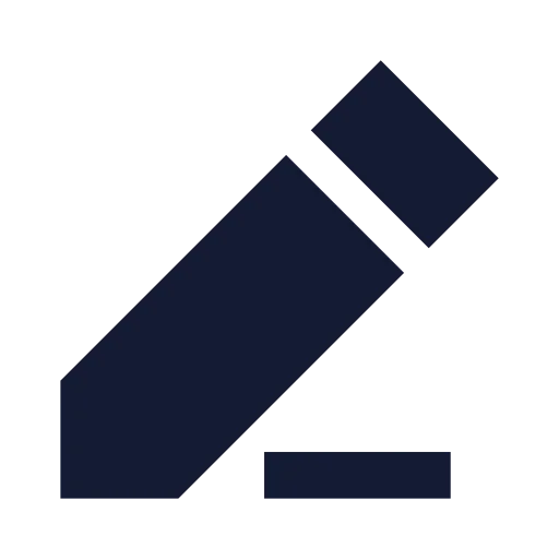 Pencil Line Icon in Solid Sharp style