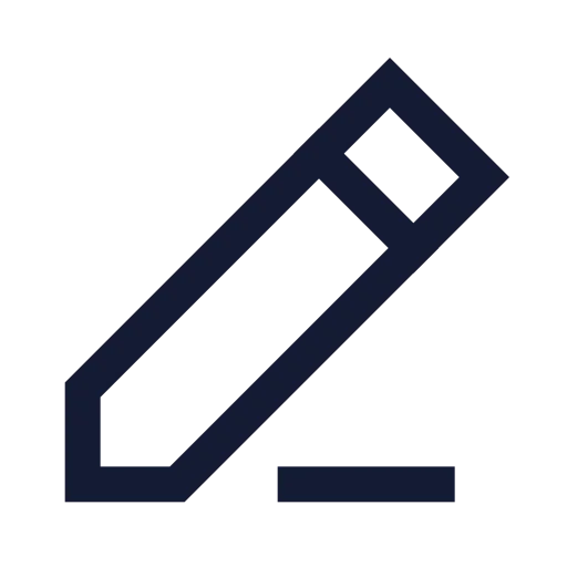 Pencil Line Icon in Stroke Sharp style