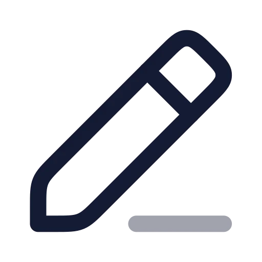 Pencil Line Icon in Twotone Rounded style