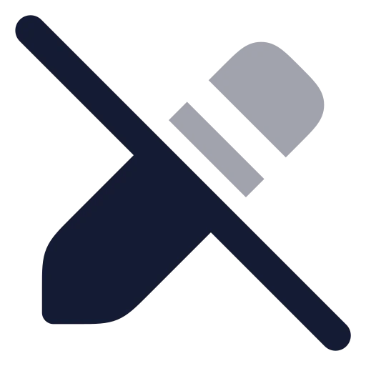 Pencil Off Icon in Bulk Rounded style
