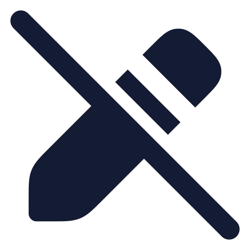 Pencil Off Icon in Solid Rounded style