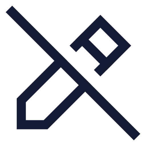 Pencil Off Icon in Stroke Sharp style